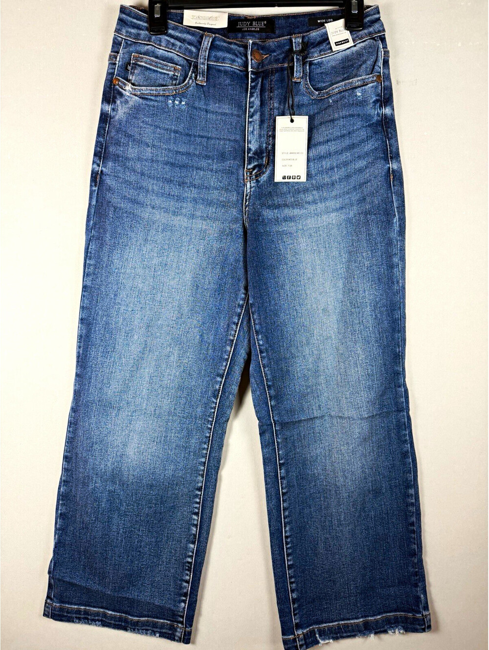 Judy Blue Wide Leg Jeans High Rise Medium Wash 5-Pocket Blue Denim 28
